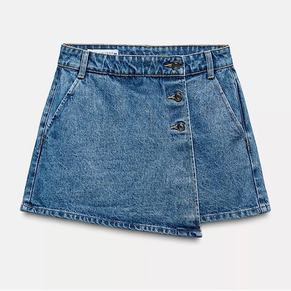 Zara Pants - Zara Denim Faux Wrap Skort